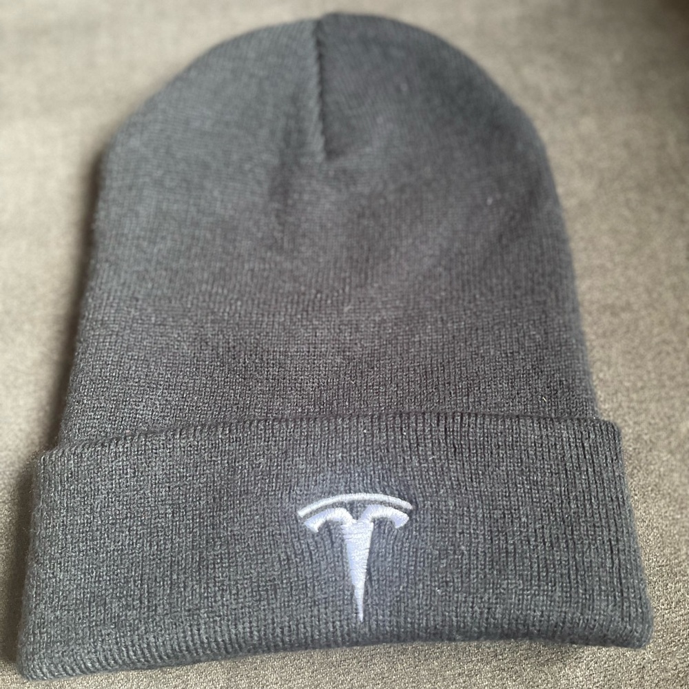 New Tesla Logo Black Beanie without tags
